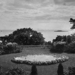 Formal gardens overlooking the ocean at Crowhurst