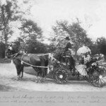 Mrs. Agnes Booth Schoeffel was on her way to the 1892 celebration of Manchester's first municipal water system. The competition was for the most decorative carriage in the "Water Celebration".