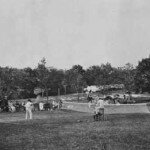 Recreation at the hotel included lawn tennis