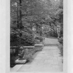 The paved path to the gardens